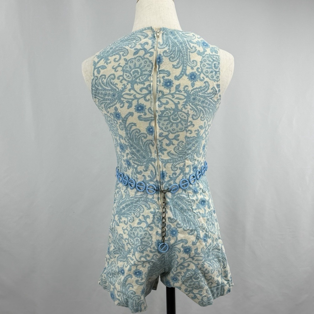 Vintage 60s Donkenny Romper Paisley Mod Belted Playsuit Retro XS S - Picture 4 of 11